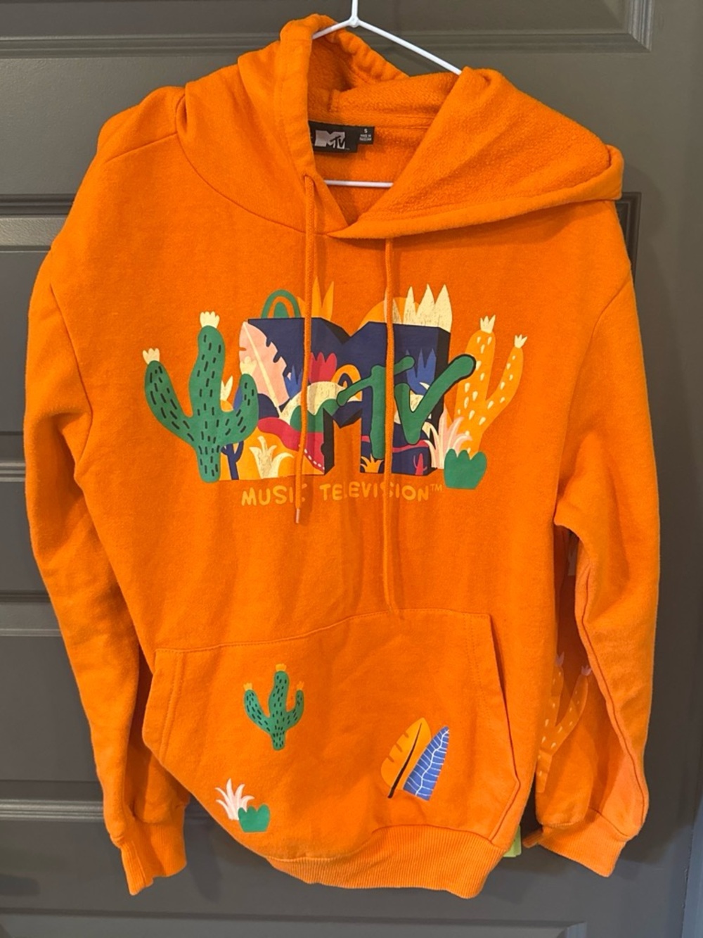Retro MTV Desert Cactus Graphic Pullover Hoodie Women's Small